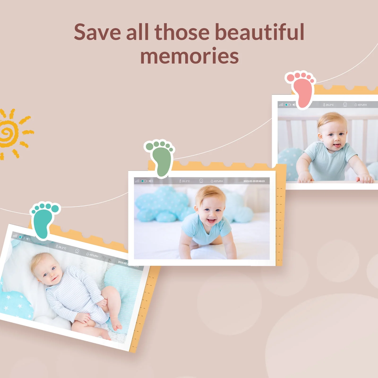 Baby Monitor with Camera and Audio,  Peekababy 1080P HD 5" Video Monitors Security Cameras - Image 2