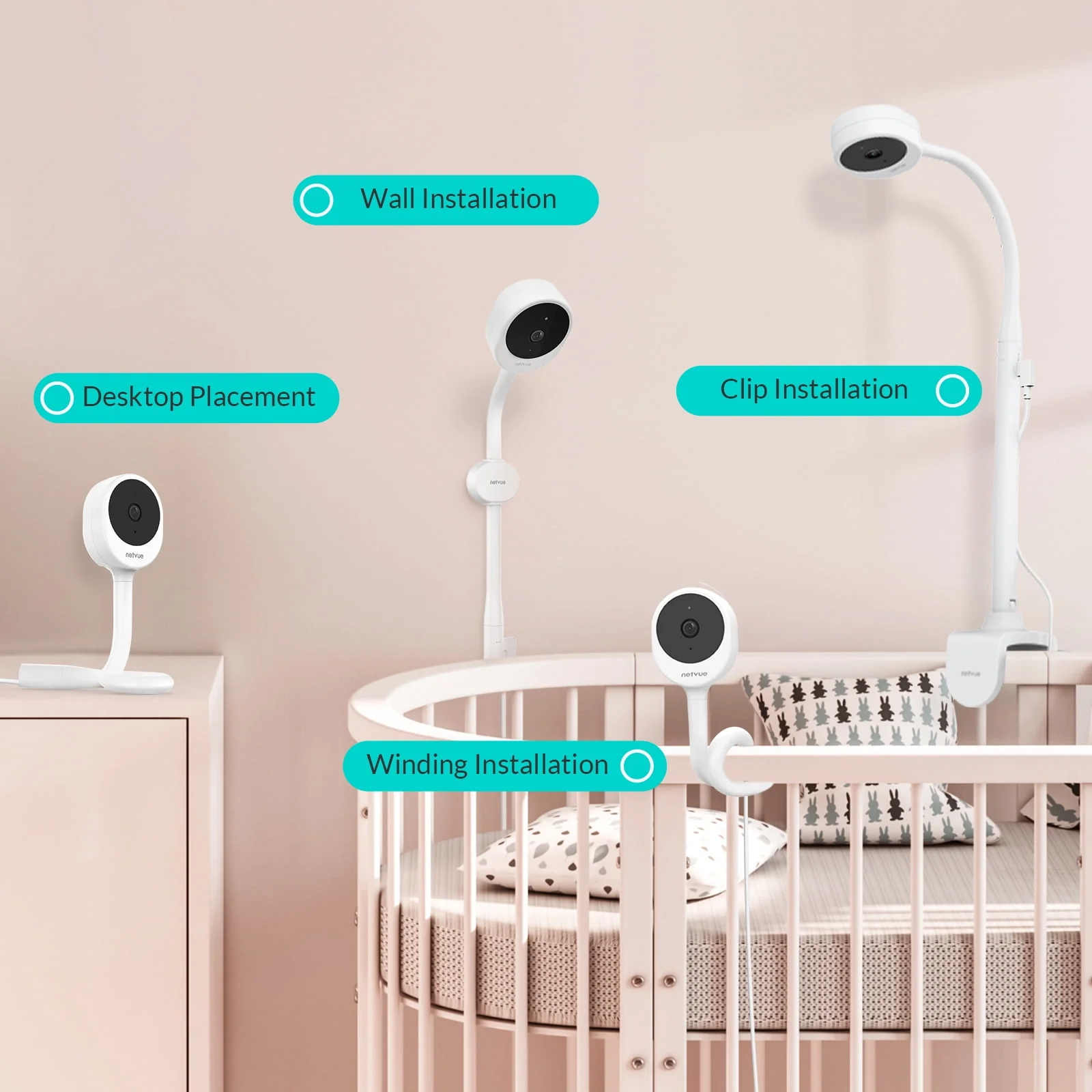 Baby Monitor with Camera and Audio,  Peekababy 1080P HD 5" Video Monitors Security Cameras - Image 4