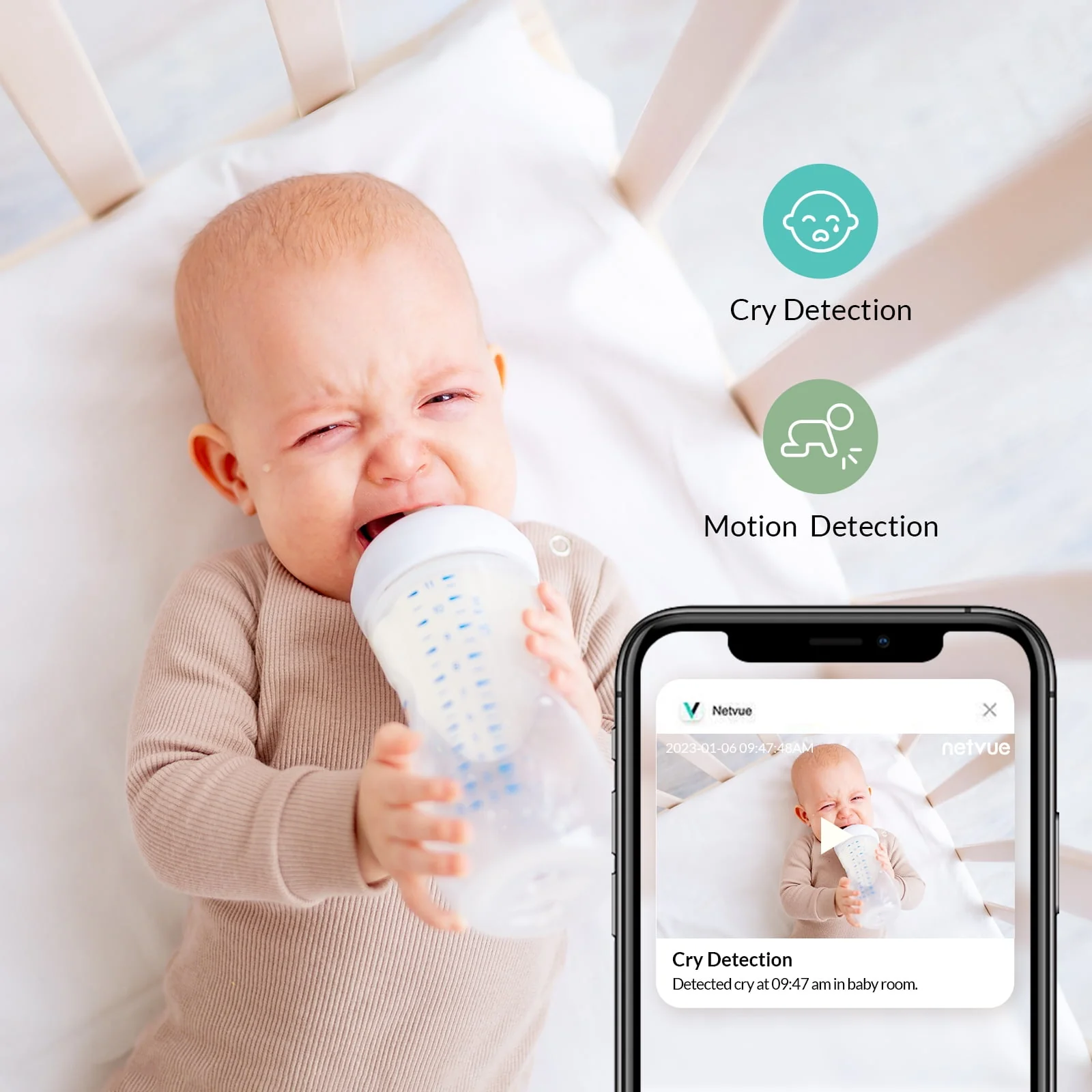 Baby Monitor with Camera and Audio,  Peekababy 1080P HD 5" Video Monitors Security Cameras - Image 7