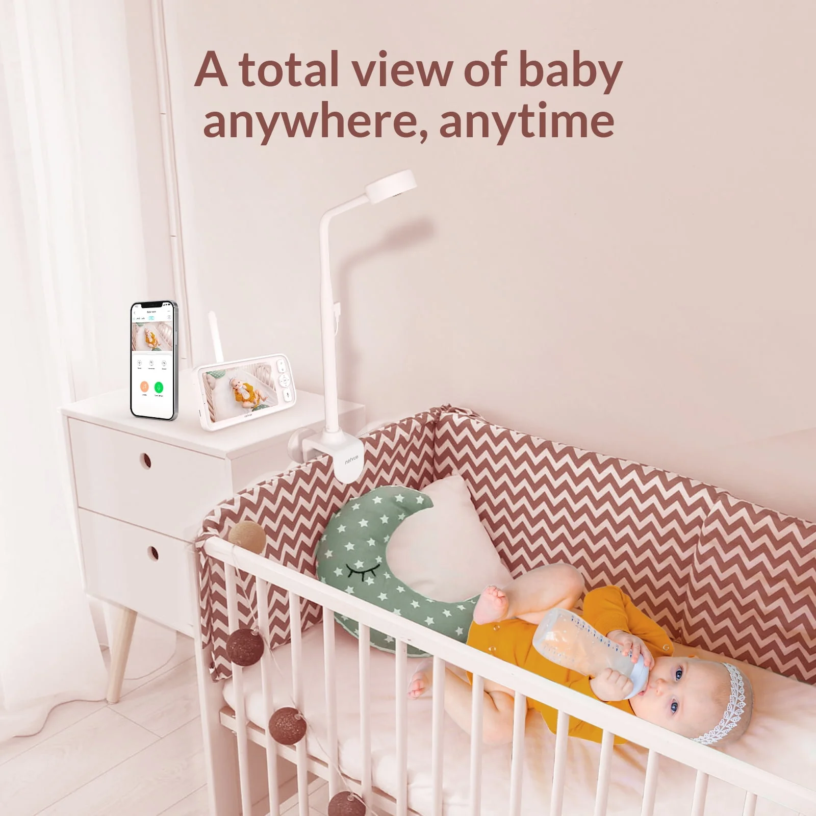 Baby Monitor with Camera and Audio,  Peekababy 1080P HD 5" Video Monitors Security Cameras - Image 8