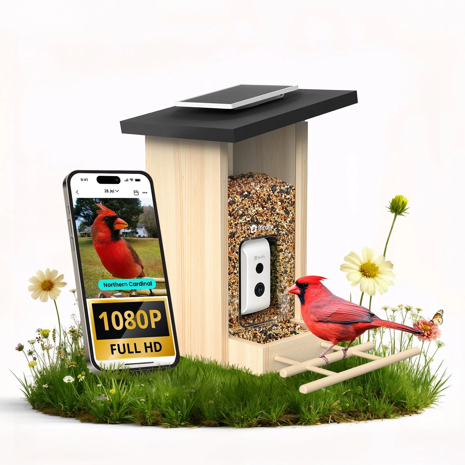 Bird feeder with camera ebony Lite