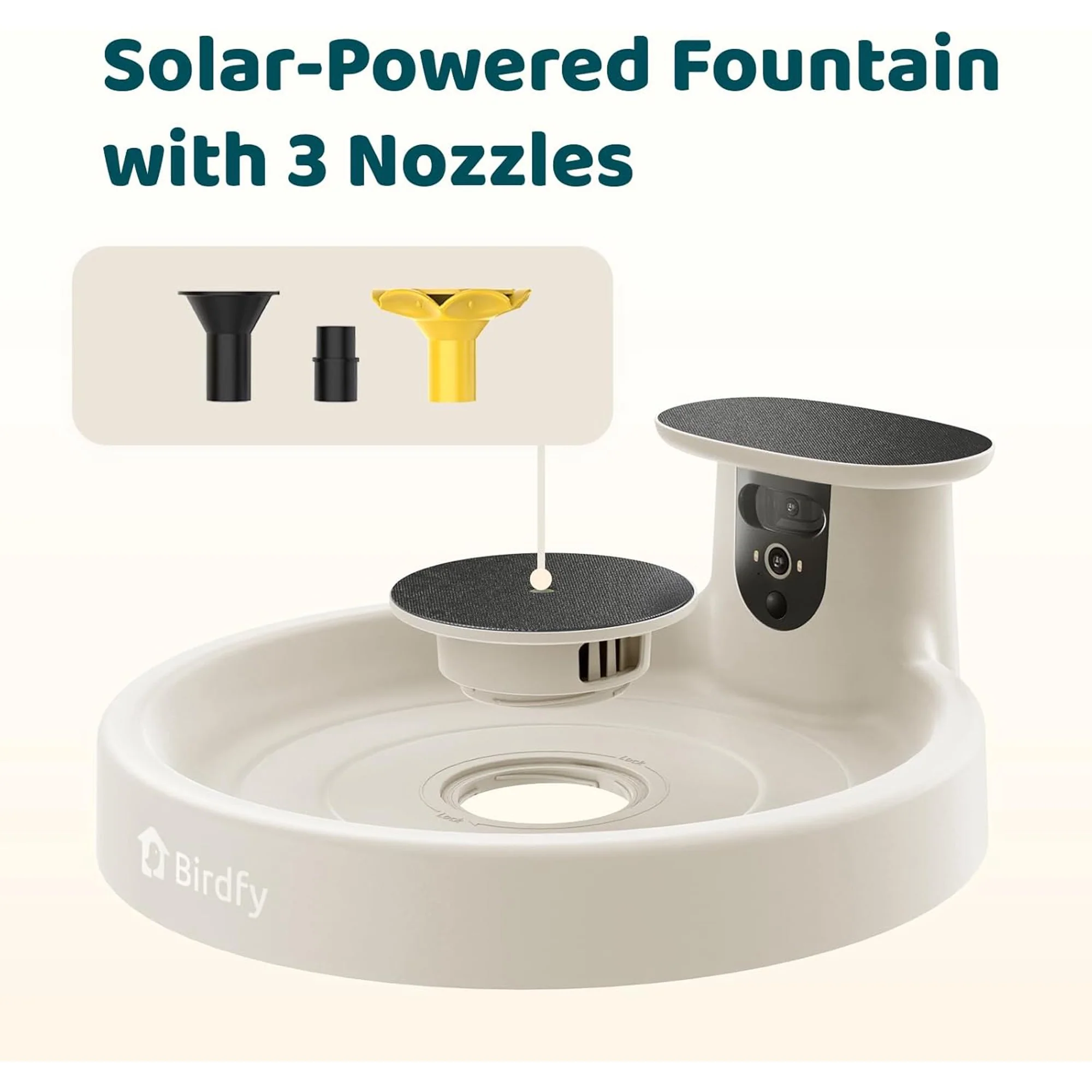 Birdfy Bird Bath with Camera, Solar Powered, Round Pond Fountain, 1080P HD Bird Camera Auto Capture Bird Bath Videos, AI by subscription - Image 3