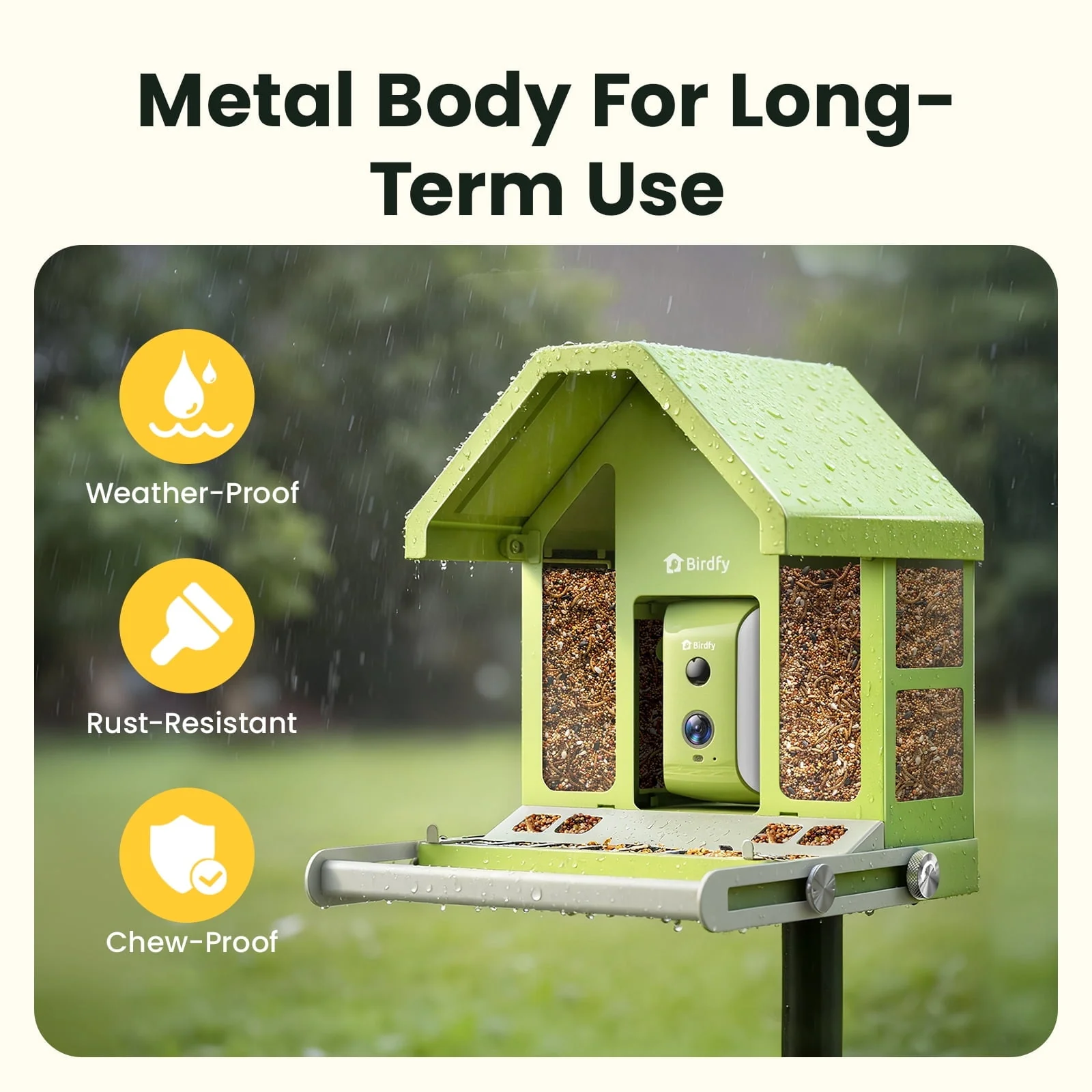 Birdfy Smart Bird Feeder with Camera, AI Identification for 6000+ Species, Automatic Bird Visit Recording & Notifications, Free App, Durable Metal Construction - Image 4